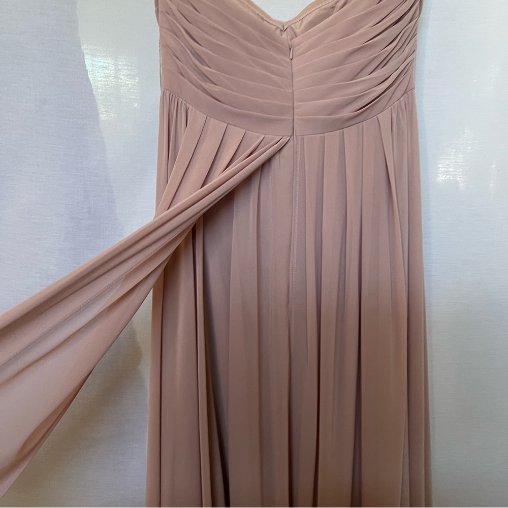 Jenny Yoo Pale Antique Pink Bridal Full Length Flowy Strapless Dress.  Size 8 - Picture 5 of 16